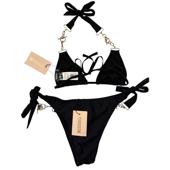Gold chain Missguided Bikini Set New Size US 2 - Picture 2 of 3